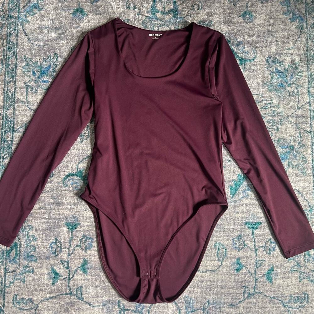 Old Navy Maroon Long Sleeve Bodysuit